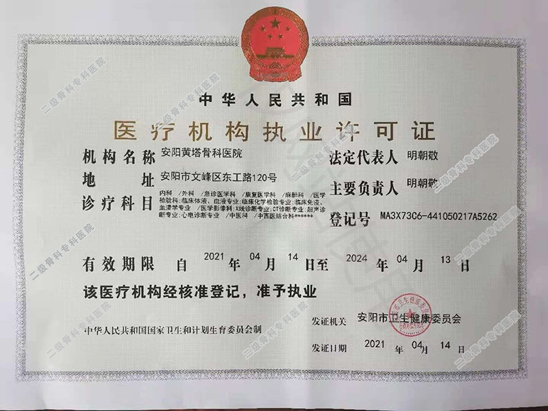 醫療機構執業許可證